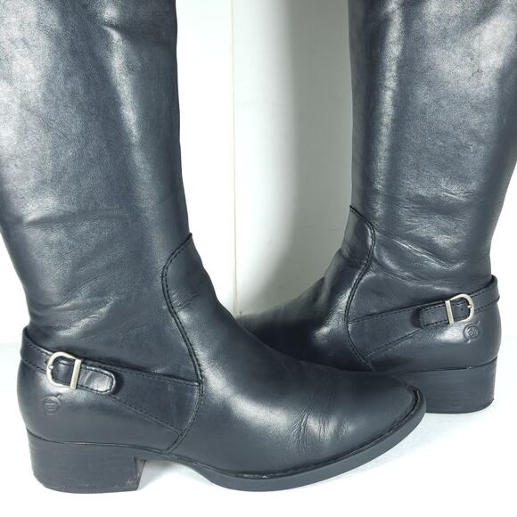 Born Women's US7,5M Leather Side Zip Wide Calf Equestrian Riding Boots - Picture 8 of 16